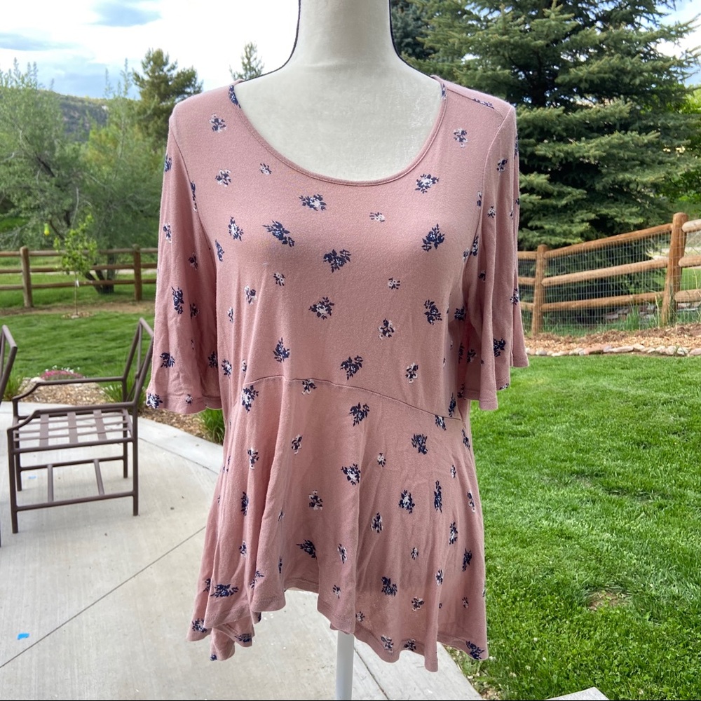 Lucky Brand Ruffled Floral Blouse